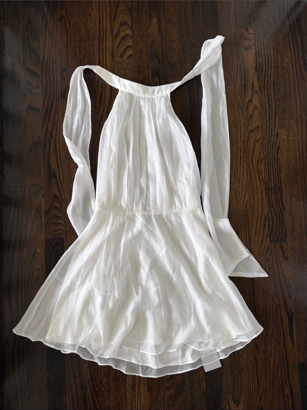 Lovers + Friends White Pleated Halter Tie-Back Camisole